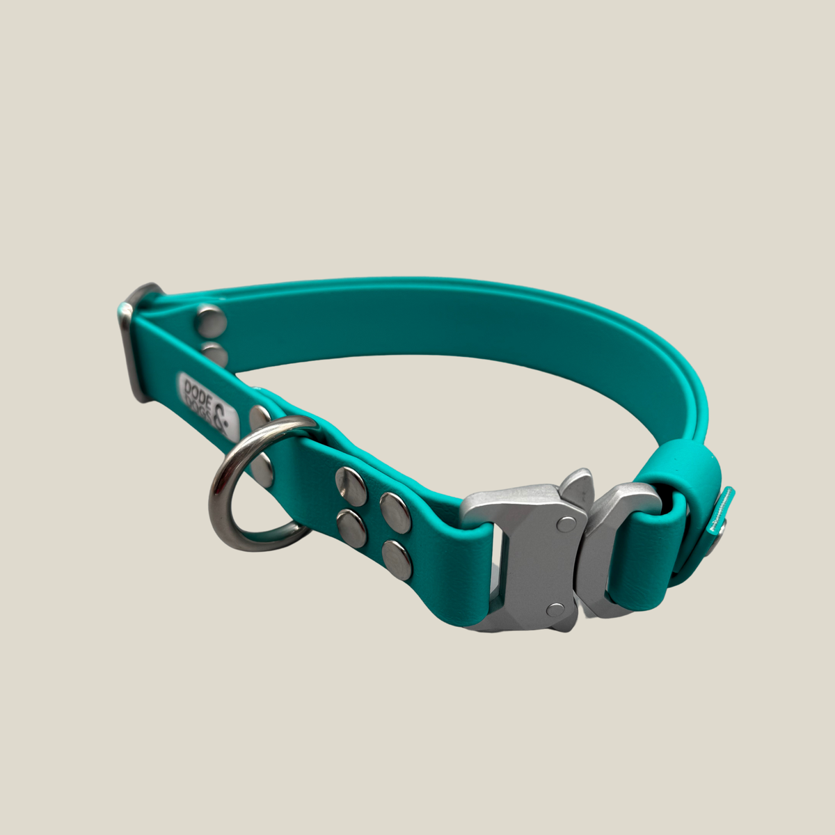 BioThane® Halsband grün mit silbernen Beschlägen - Einzelstück